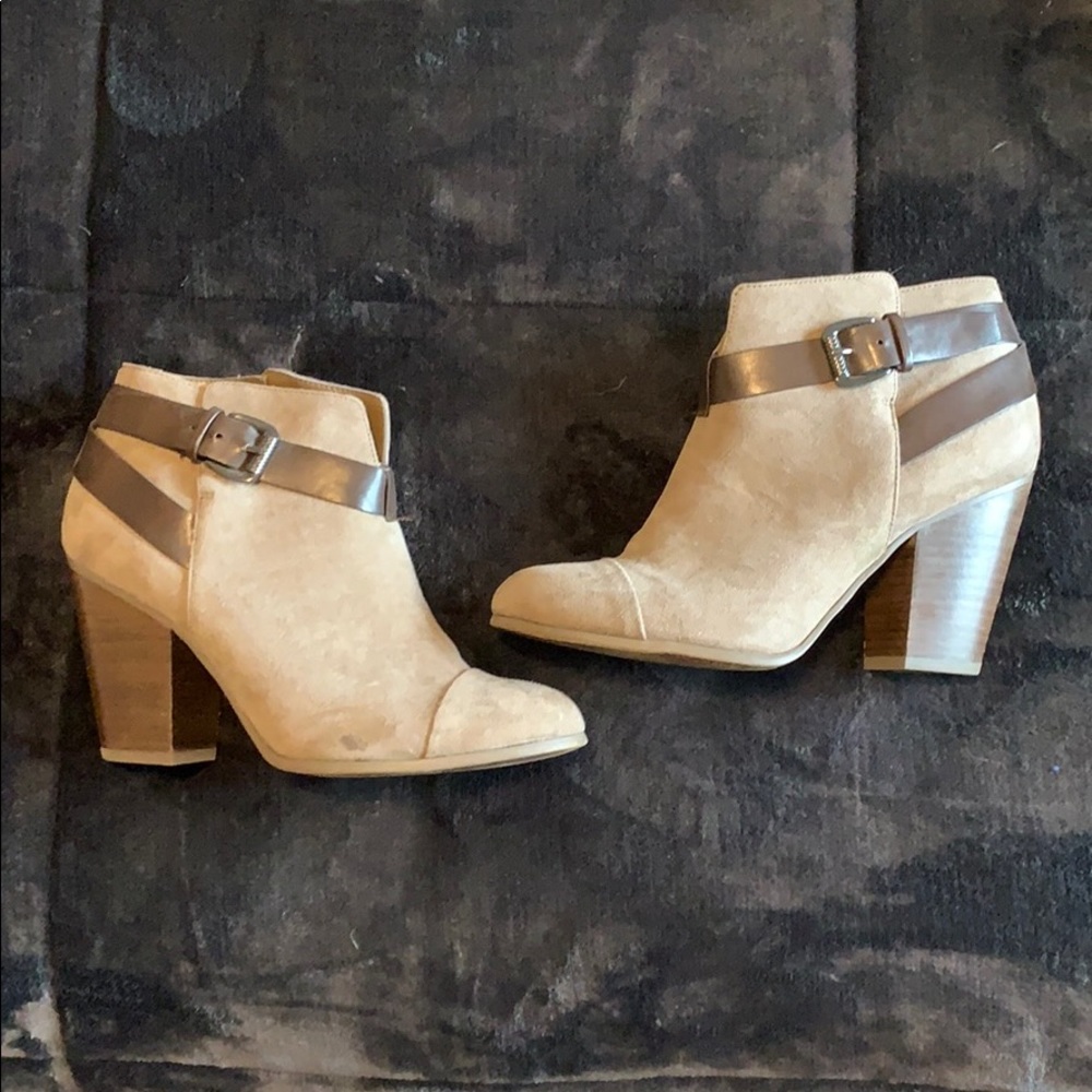 Tan suede booties